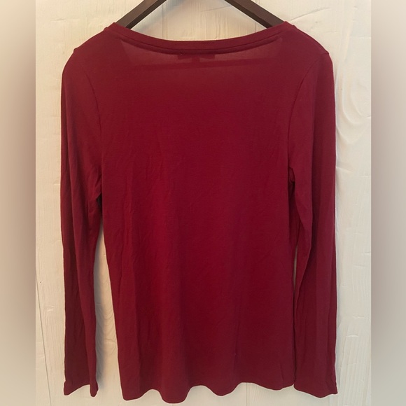 Express One Eleven Women’s Long Sleeve Maroon Shirt Size Extra Small - Picture 4 of 4